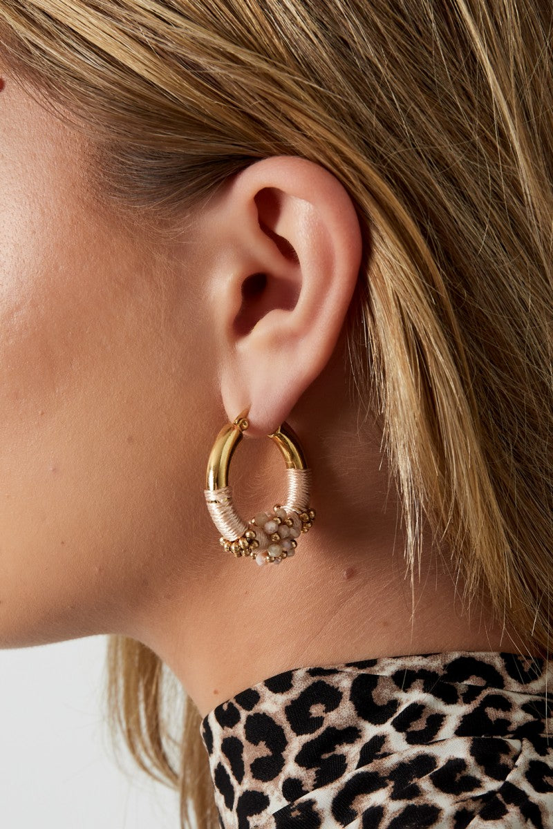 Oorbellen Sunny Hoops Beige