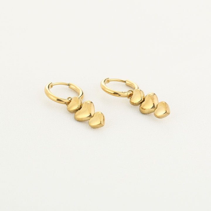Oorbellen Triple Love Hearts