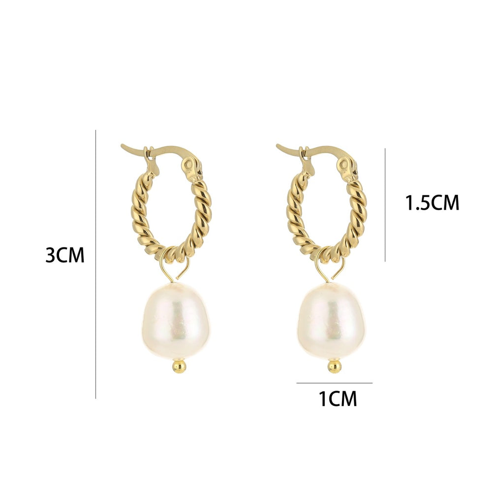 Oorbellen Twisted Pearl Goud