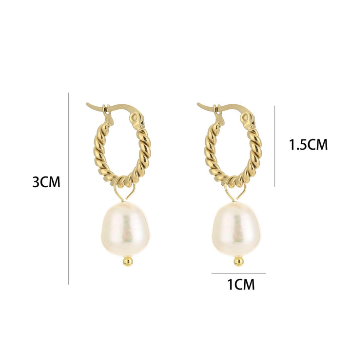 Oorbellen Twisted Pearl Goud