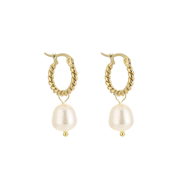 Oorbellen Twisted Pearl Goud