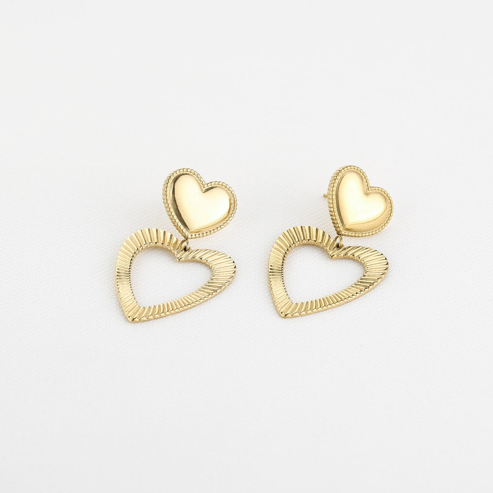 Oorbellen Wavy Hearts Goud