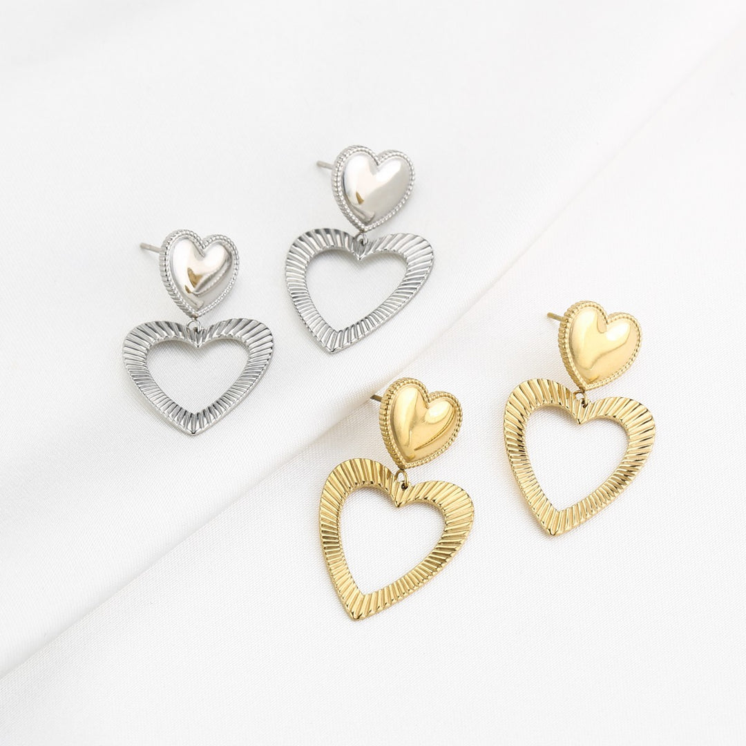 Oorbellen Wavy Hearts Goud