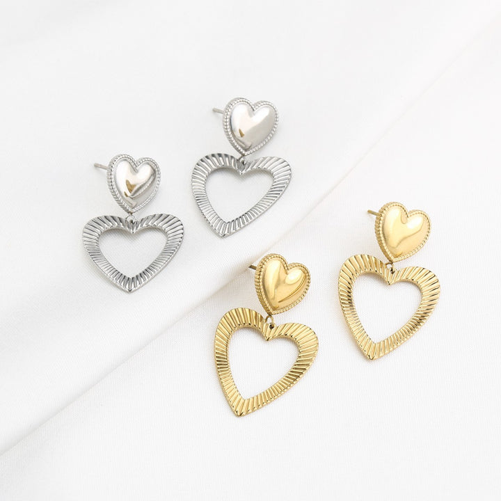 Oorbellen Wavy Hearts Goud