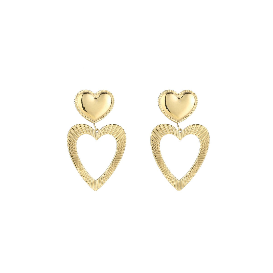 Oorbellen Wavy Hearts Goud