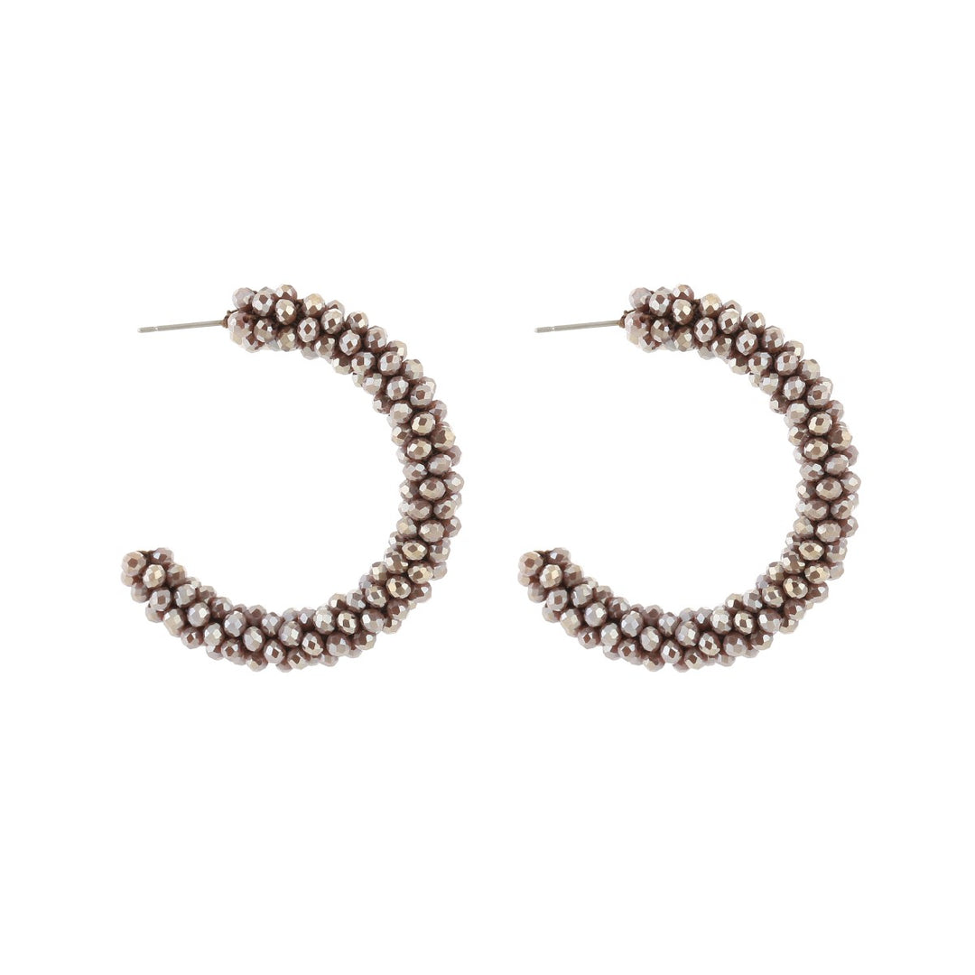 Oorringen Crystal Beads Camel