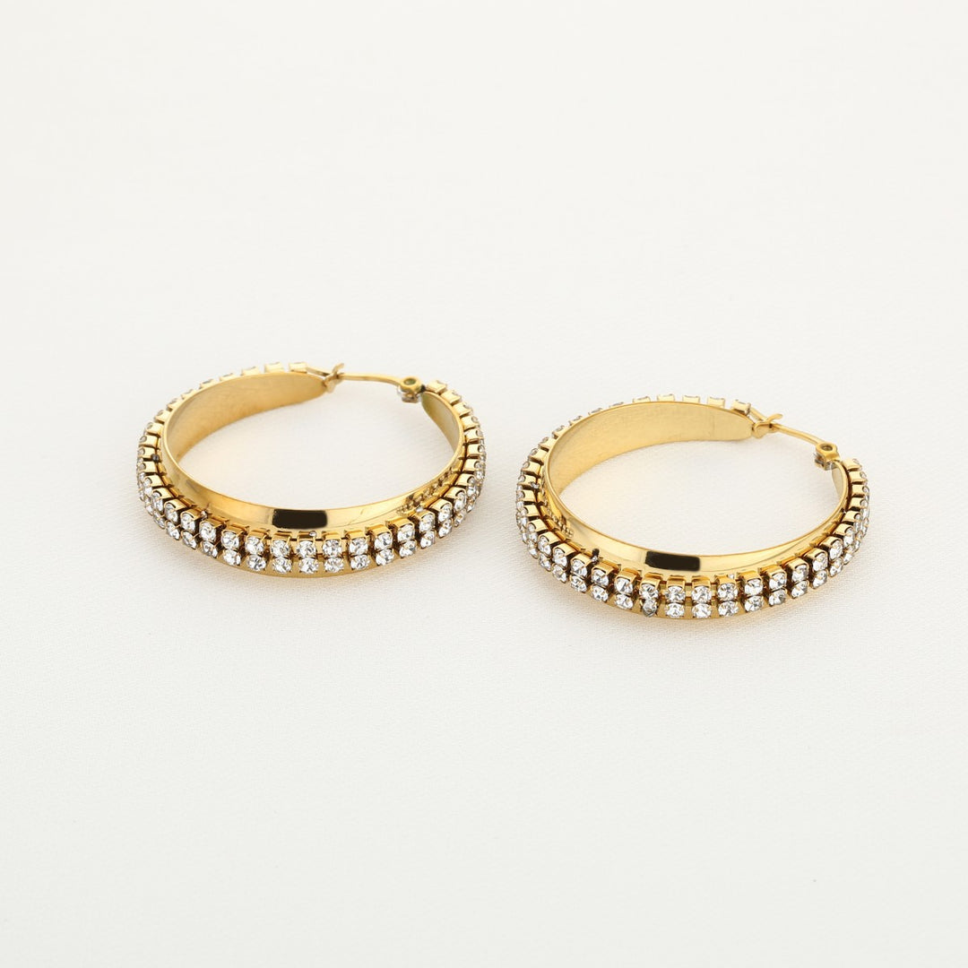 Oorringen Strass Hoops