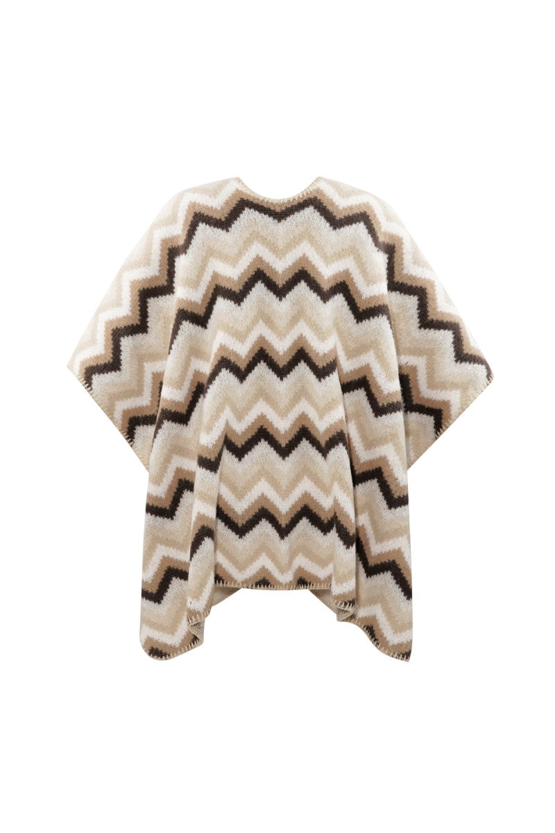 Poncho Zigzag Beige