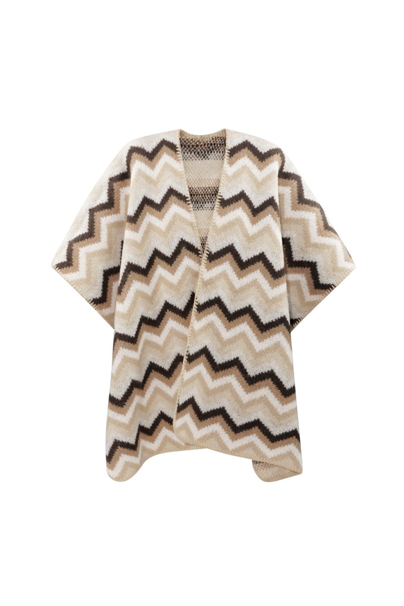 Poncho Zigzag Beige
