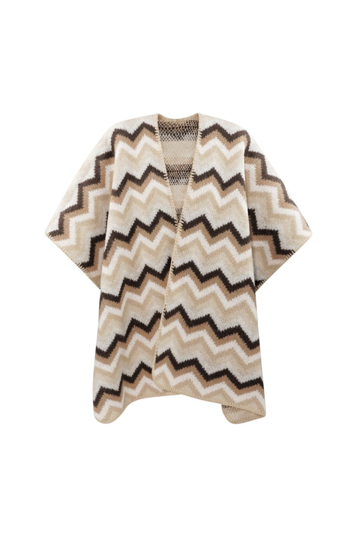 Poncho Zigzag Beige
