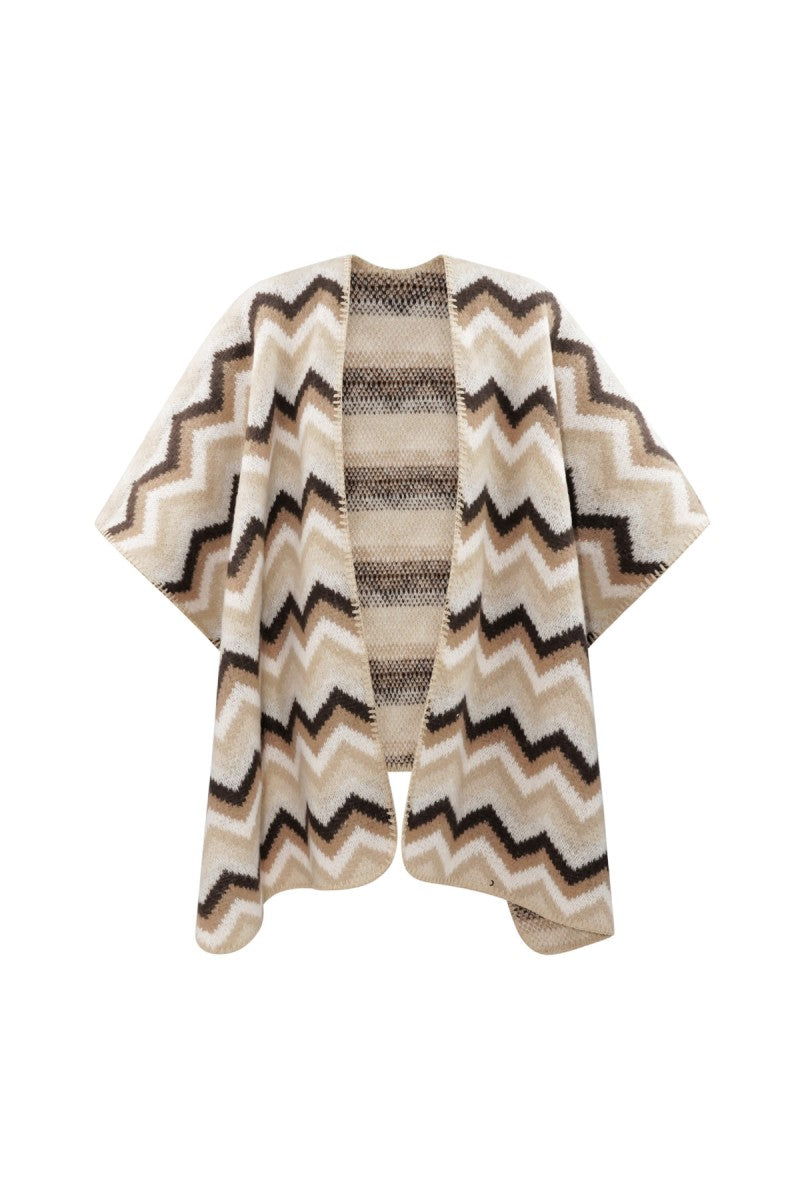 Poncho Zigzag Beige