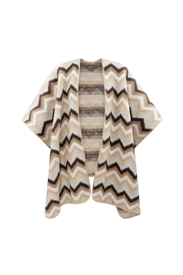 Poncho Zigzag Beige