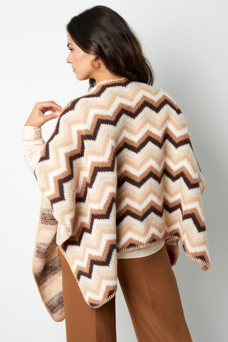 Poncho Zigzag Beige
