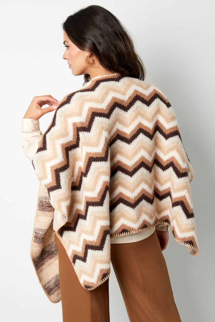 Poncho Zigzag Beige