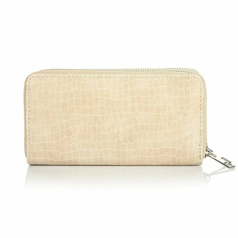 Portemonnee Croco Beige