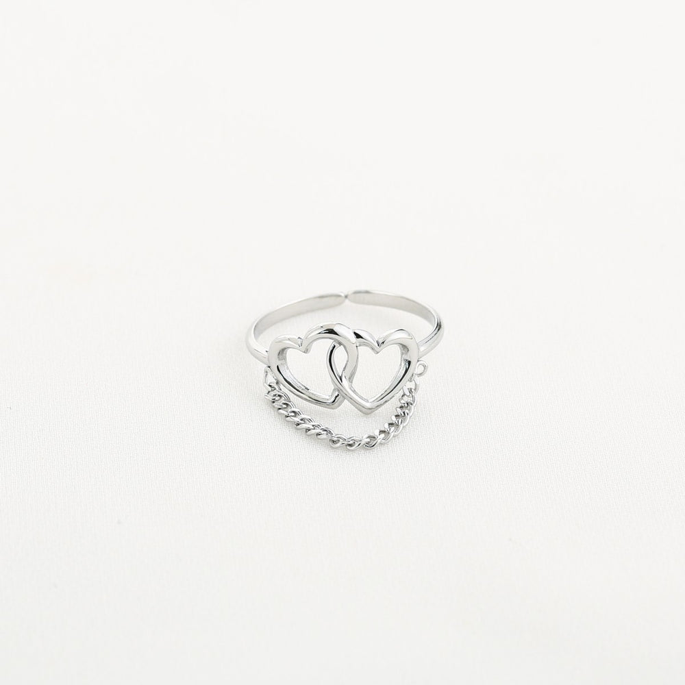 Ring Hearts Chain Zilver