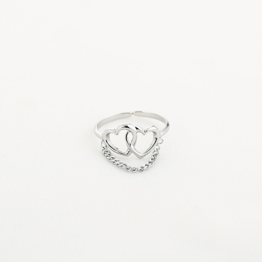 Ring Hearts Chain Zilver