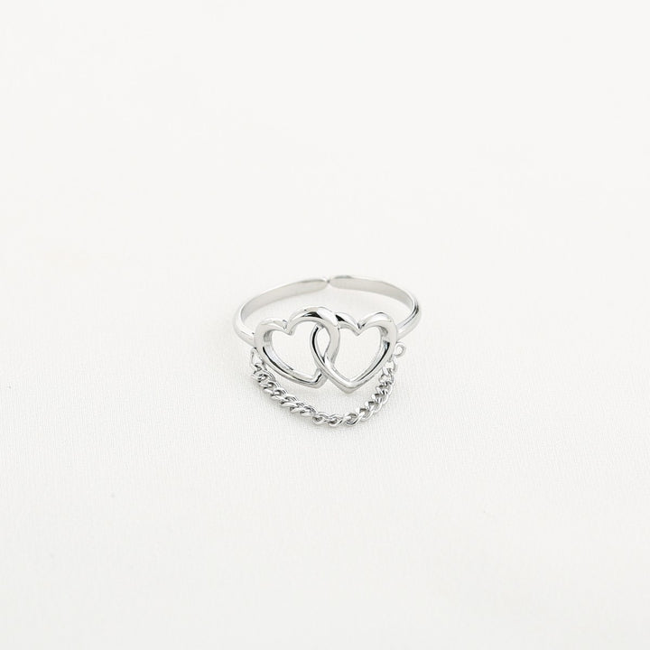 Ring Hearts Chain Zilver