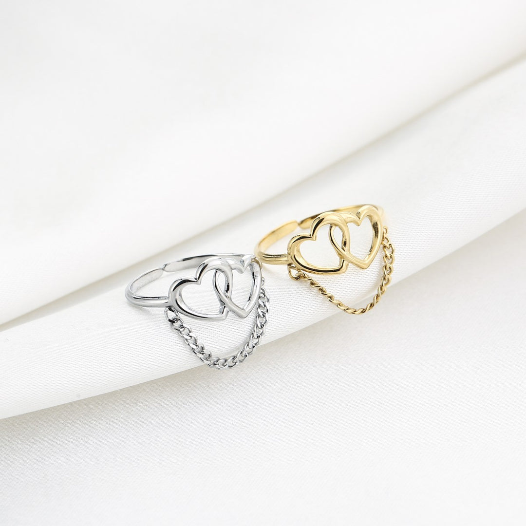 Ring Hearts Chain Zilver