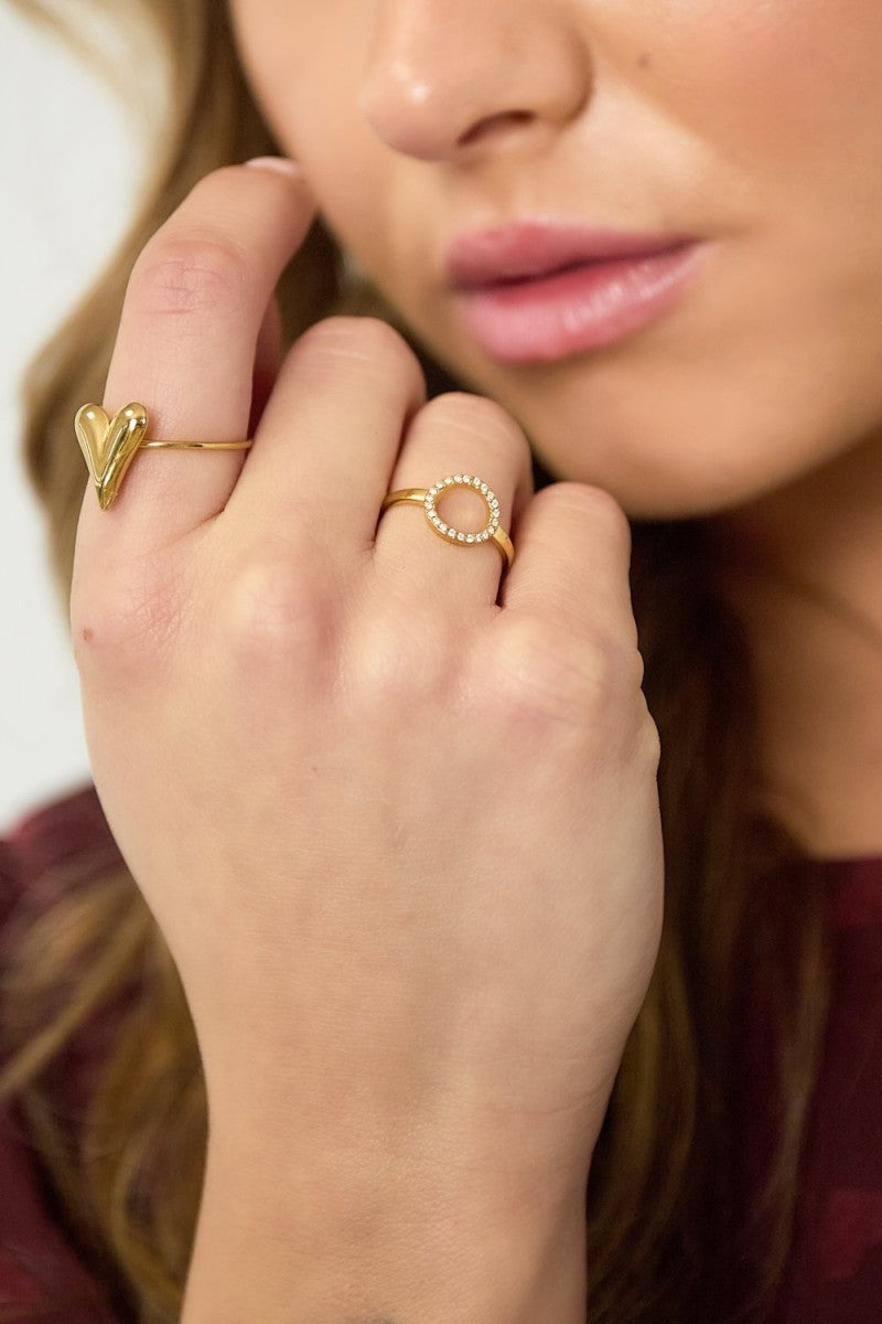 Ring Open Strass Ring Goud