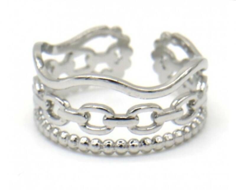 Ring Wave Zilver