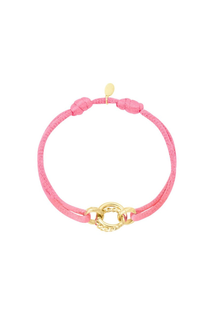 Satijnen Armband Cirkel Roze