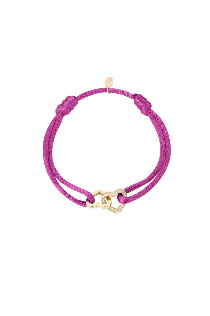 Satijnen Armband | Double Heart Sparkle