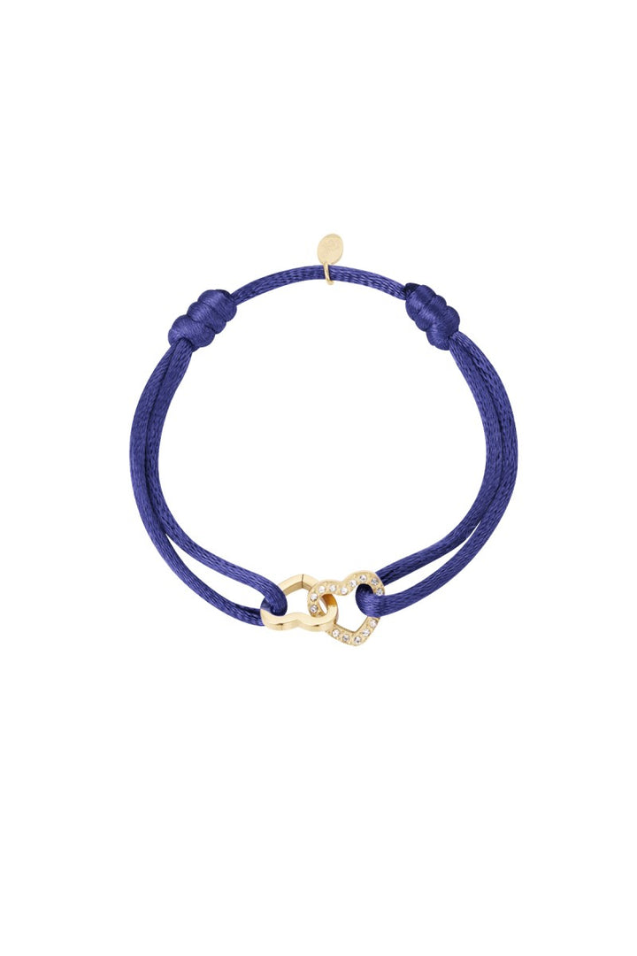Satijnen Armband | Double Heart Sparkle