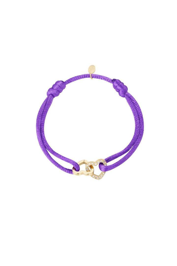 Satijnen Armband | Double Heart Sparkle