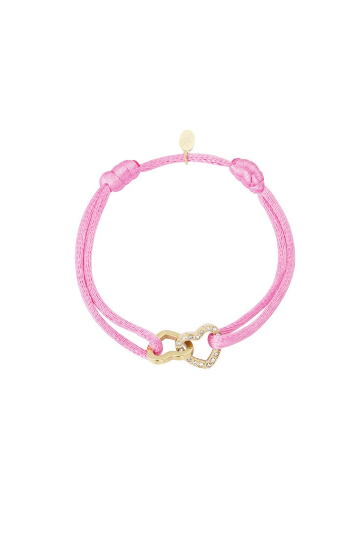 Satijnen Armband | Double Heart Sparkle