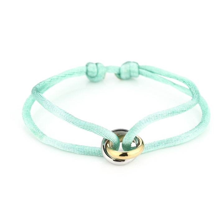 Satijnen Armband Knot Duo Mint