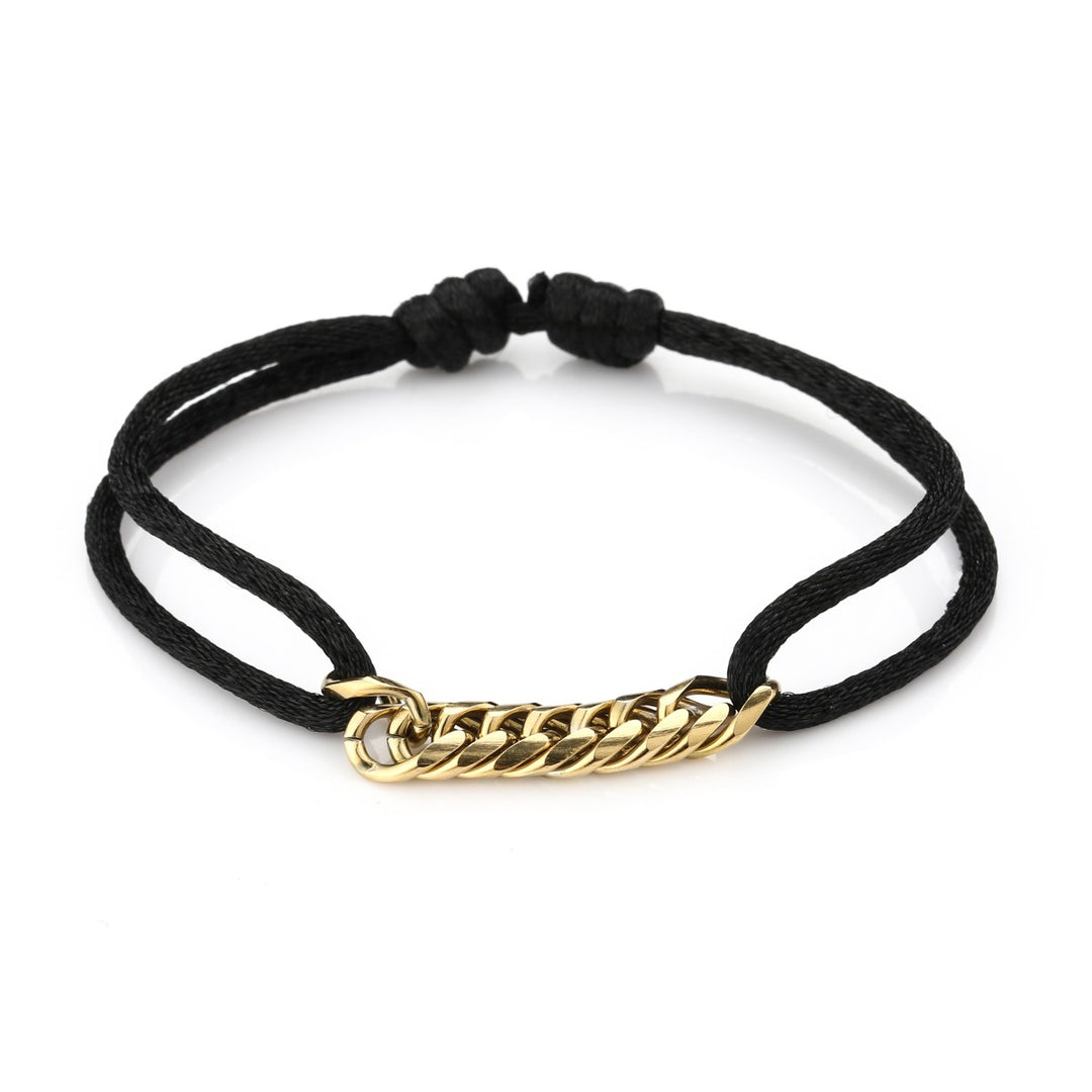 Satijnen Armband Schakels Zwart