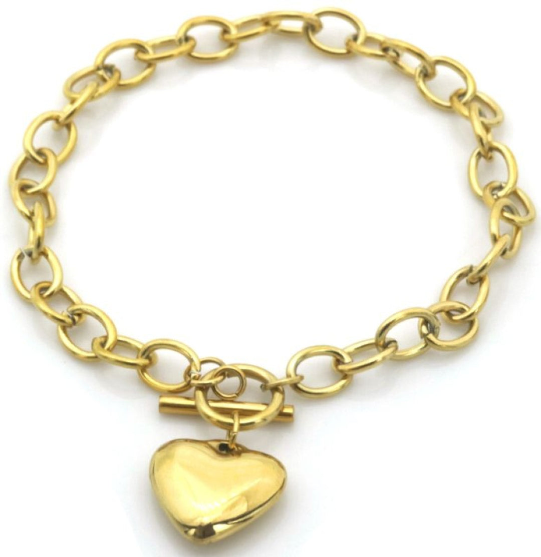 Schakelarmband Hart Goud