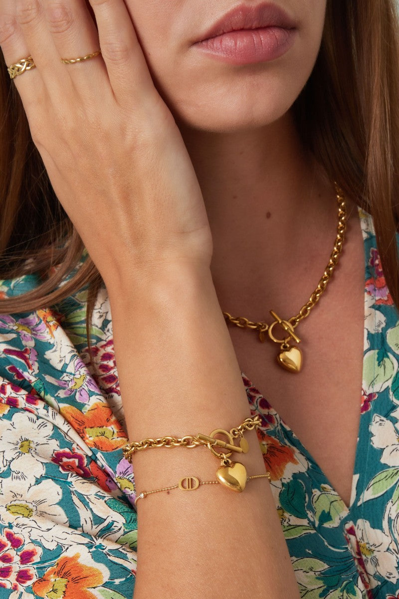 Schakelarmband Mira Hart Goud