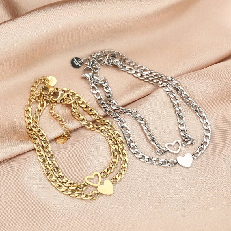 Schakelarmbandset Love Goud
