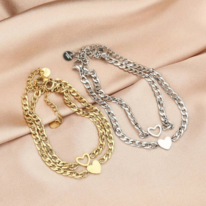 Schakelarmbandset Love Goud