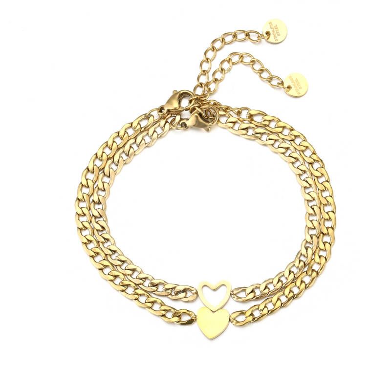 Schakelarmbandset Love Goud