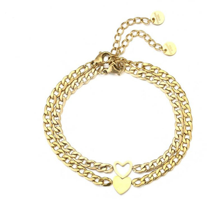 Schakelarmbandset Love Goud