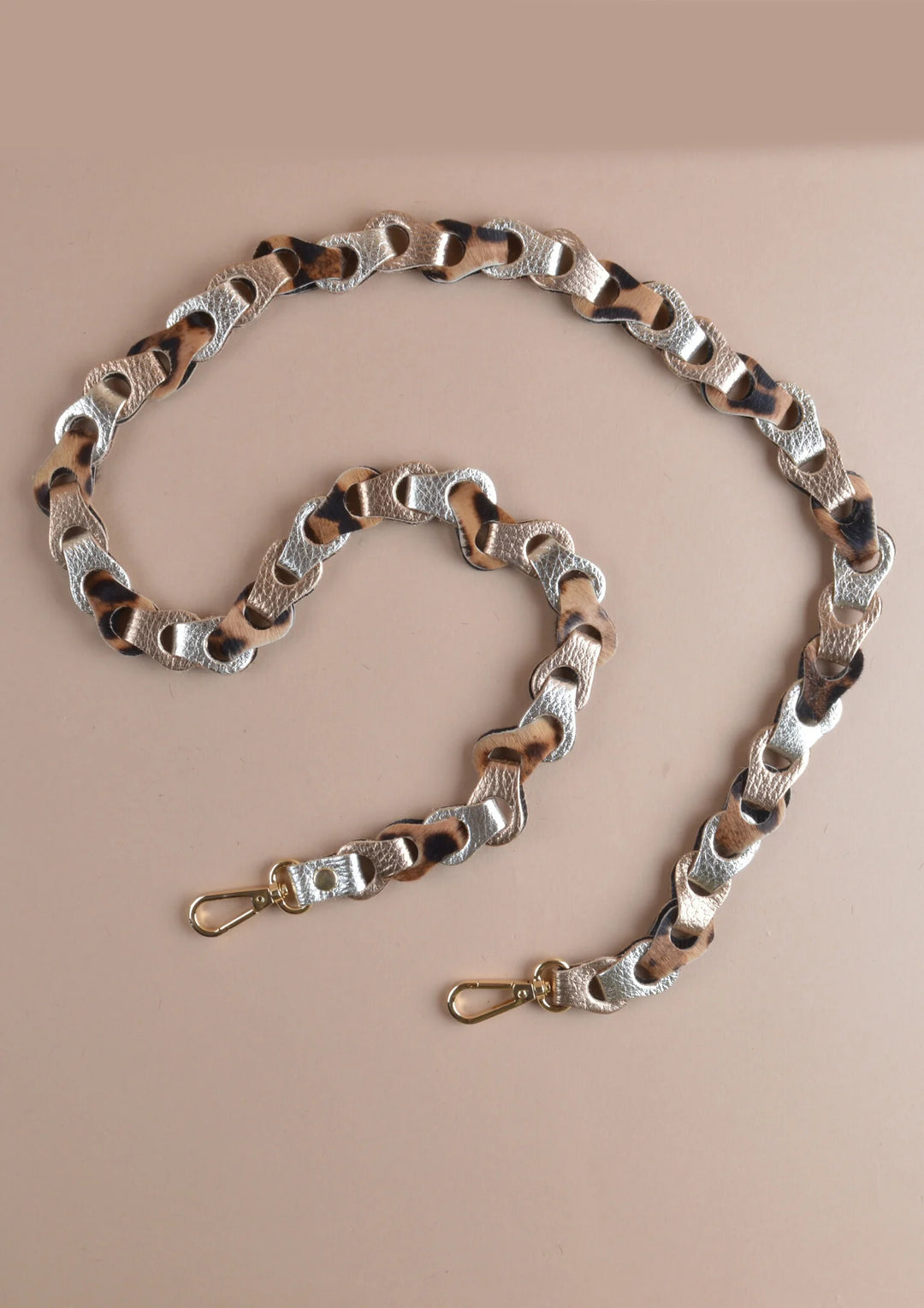Bagstrap/Telefoonkoord | Gevlochten Leer | Small | Panter
