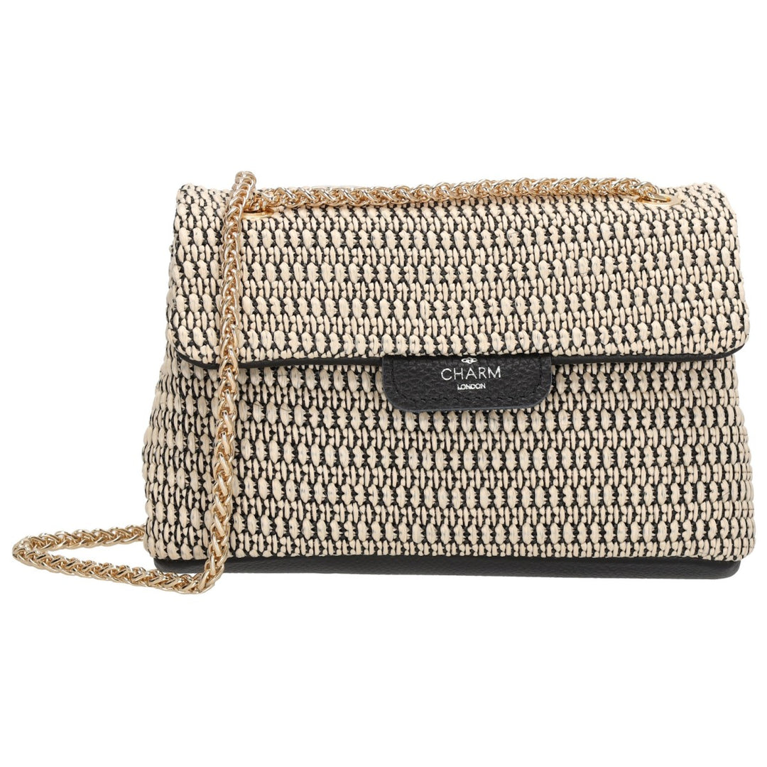 Schoudertas Luxury Elisa Zwart Beige