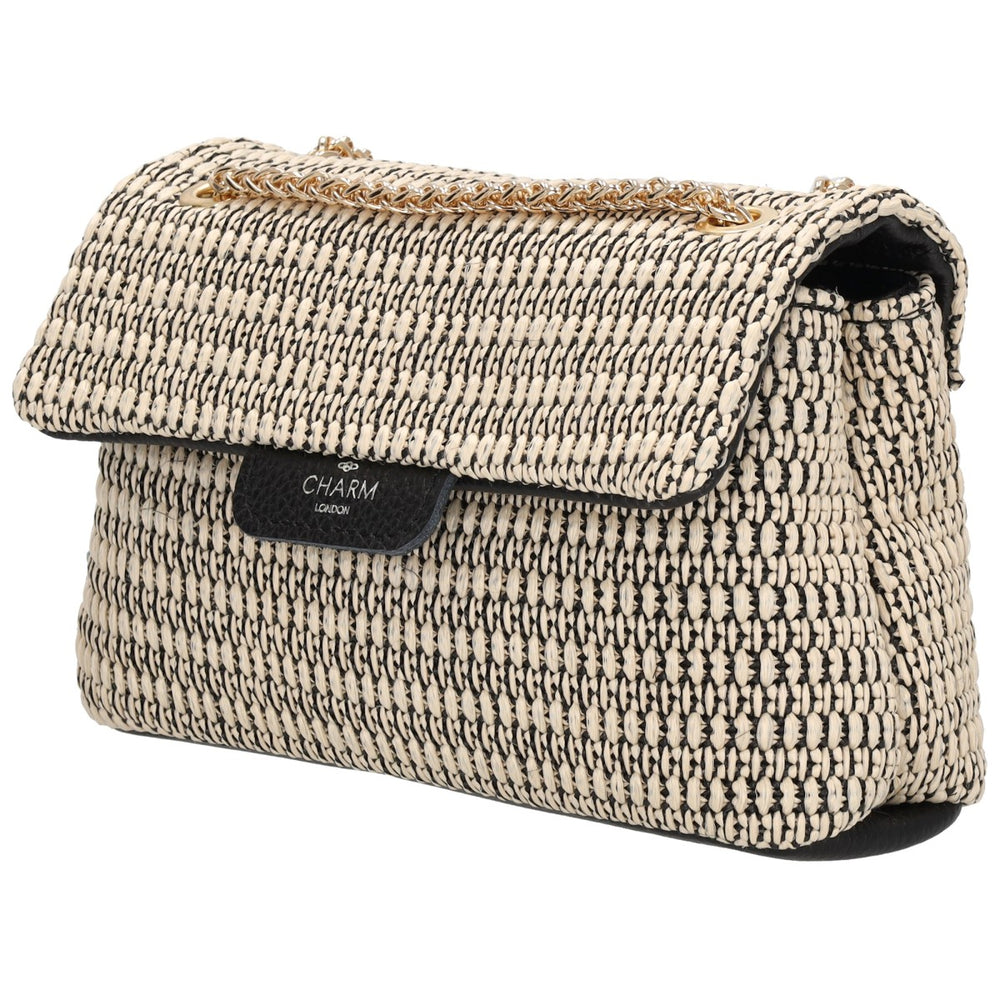 Schoudertas Luxury Elisa Zwart Beige