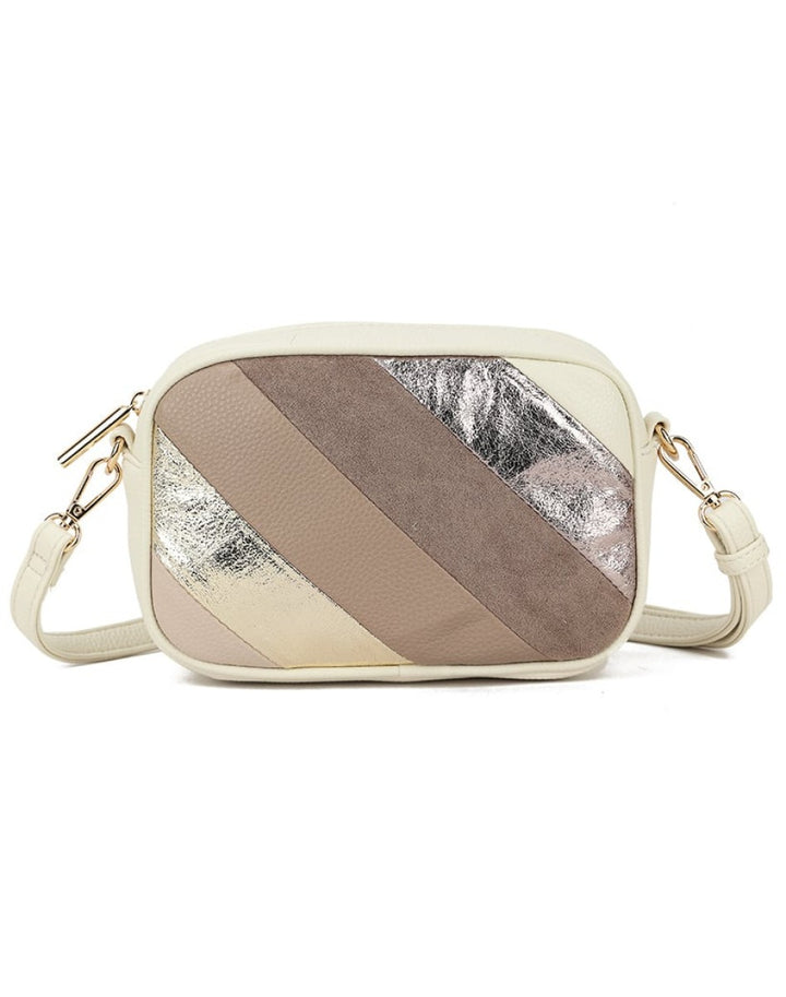 Schoudertas Metallic Rainbow Beige