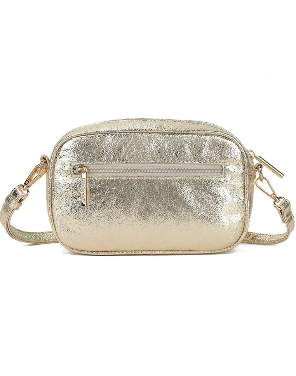 Schoudertas Metallic Rainbow Beige