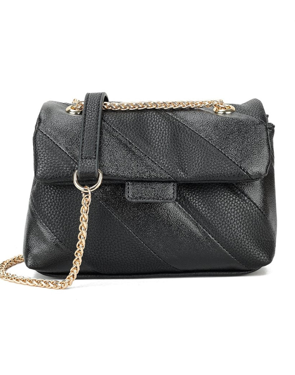 Schoudertas Metallic Rainbow Luxe Zwart