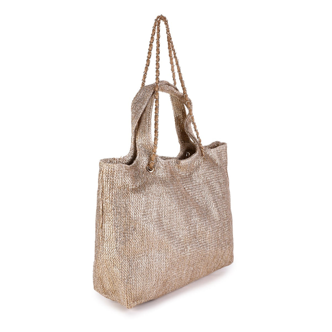 Schoudertas Shopper Metallic Glam Khaki