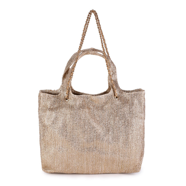 Schoudertas Shopper Metallic Glam Khaki