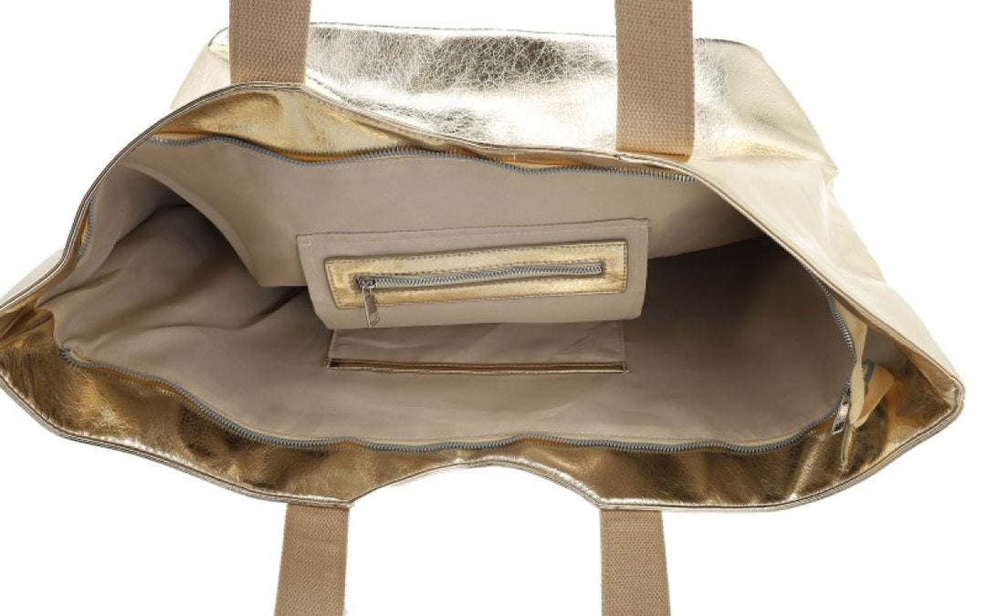 Schoudertas Shopper Strandtas Krabi Gold