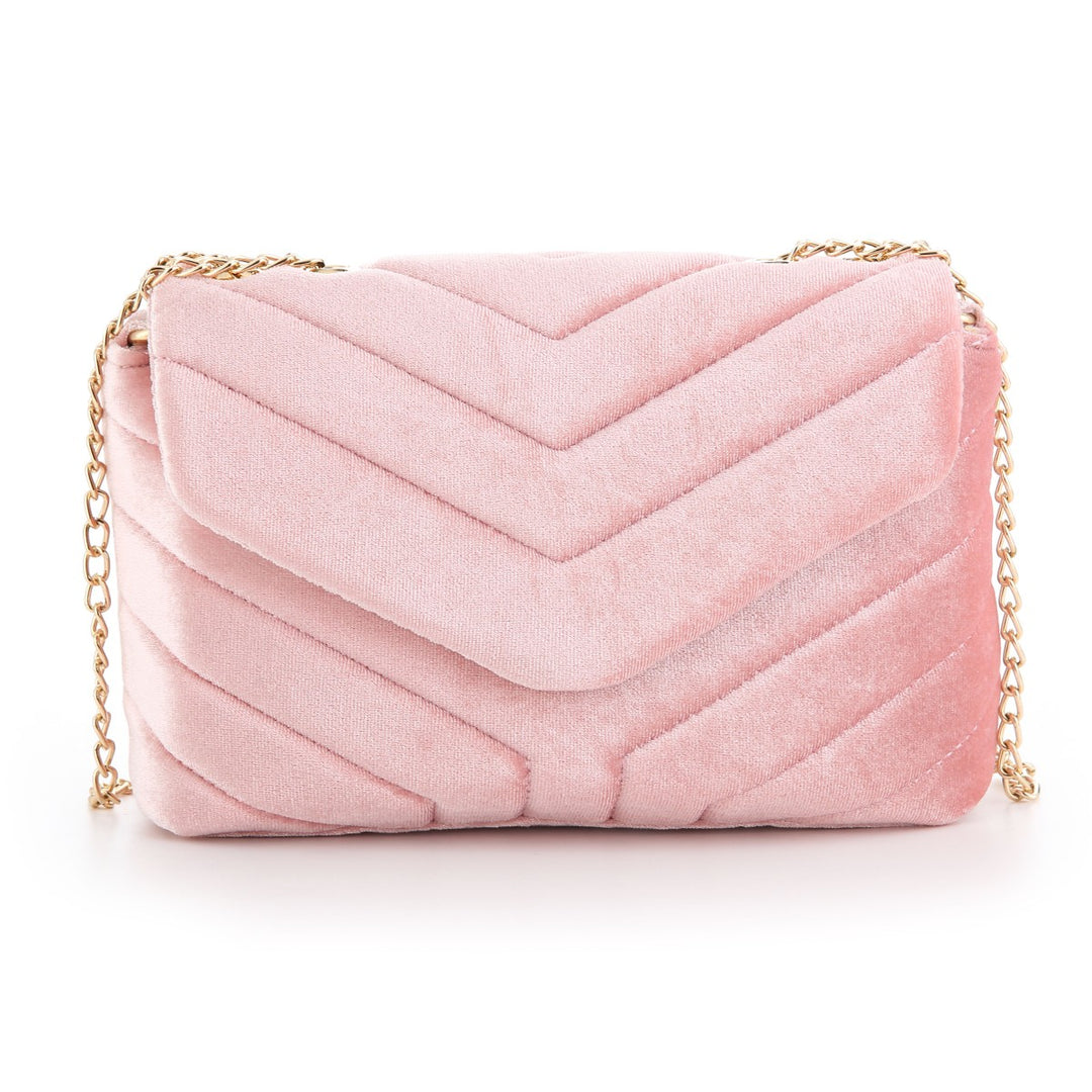 Schoudertas Velvet Chain Roze