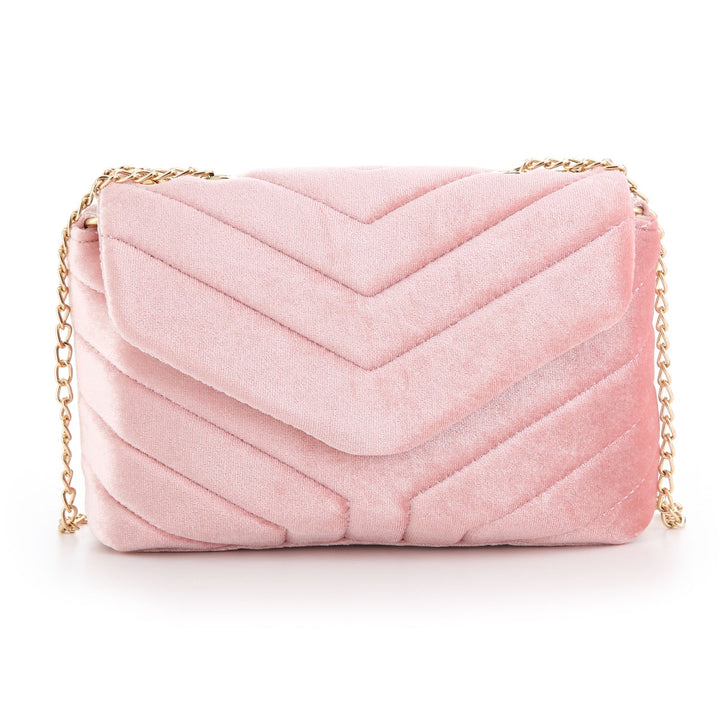 Schoudertas Velvet Chain Roze