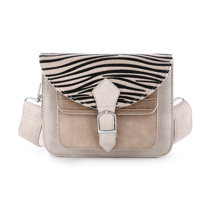 Schoudertas Zaza Zebra Beige